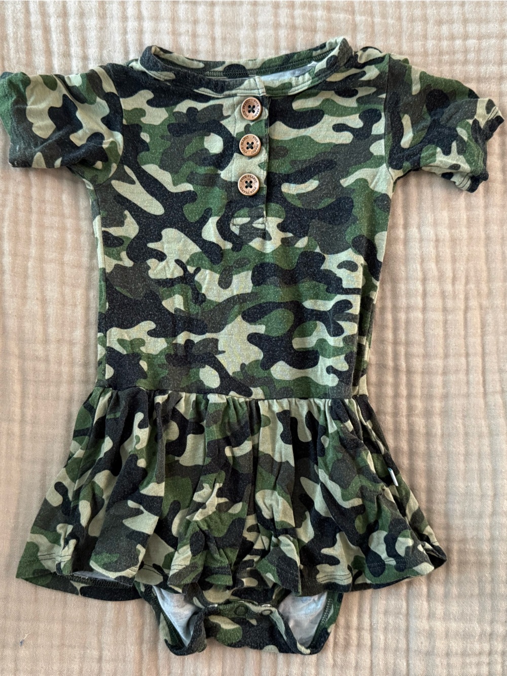 Girls posh peanut Camouflage Short Sleeve Dress - Green Camo